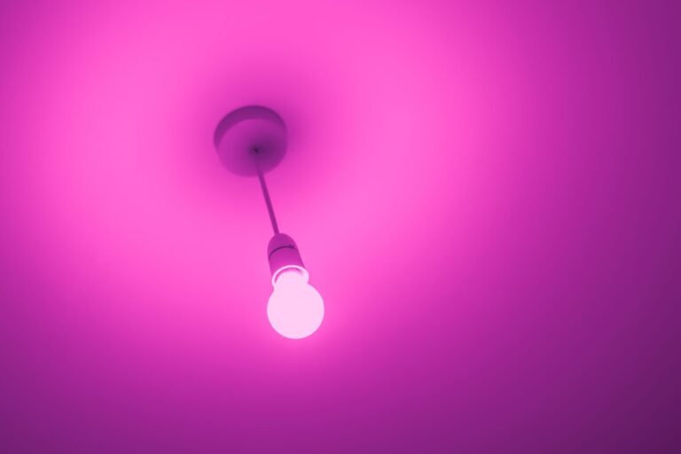 A modern smart home setup illustrating troubleshooting philips hue bulb flickering issues with alexa scenes.