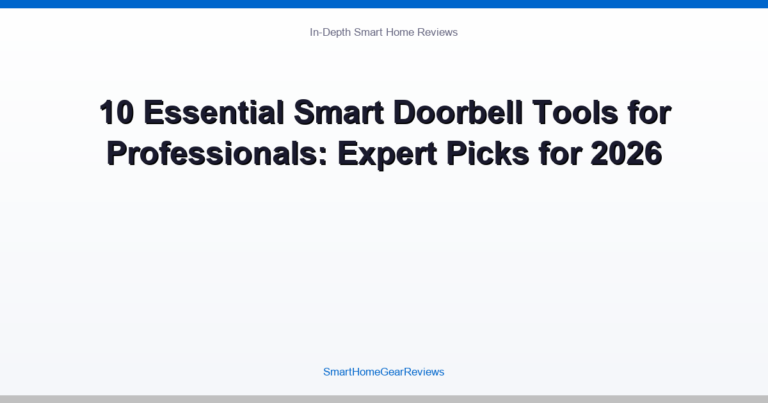 10 Essential Smart Doorbell Tools for Professionals: Expert Picks for 2026