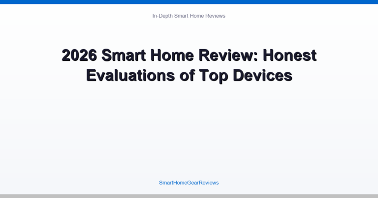 2026 Smart Home Review: Honest Evaluations of Top Devices