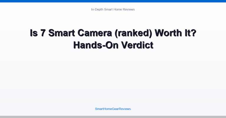 Is 7 Smart Camera (ranked) Worth It? Hands-On Verdict