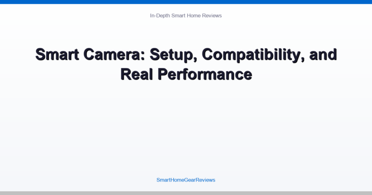 Smart Camera: Setup, Compatibility, and Real Performance