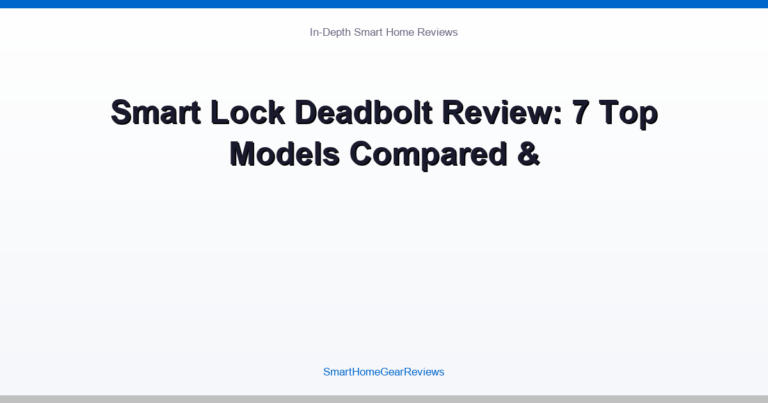 Smart Lock Deadbolt Review: 7 Top Models Compared &