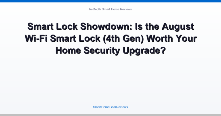 Smart Lock Showdown: Is the August Wi-Fi Smart Lock (4th Gen) Worth Your Home Security Upgrade?