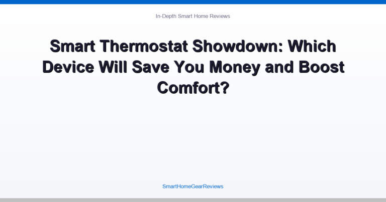 Smart Thermostat Showdown: Which Device Will Save You Money and Boost Comfort?