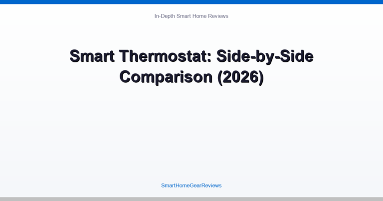 Smart Thermostat: Side-by-Side Comparison (2026)