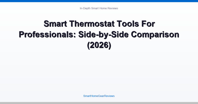 Smart Thermostat Tools For Professionals: Side-by-Side Comparison (2026)