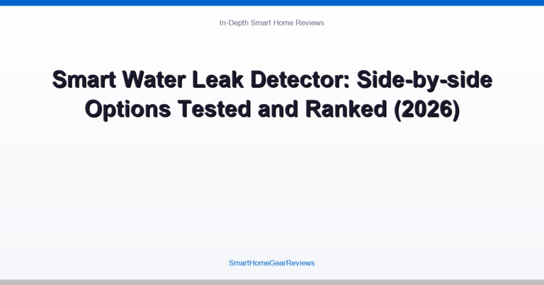 Smart Water Leak Detector: Side-by-side Options Compared and Ranked (2026)