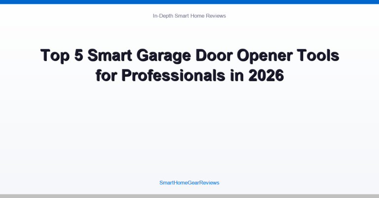 Top 5 Smart Garage Door Opener Tools for Professionals in 2026